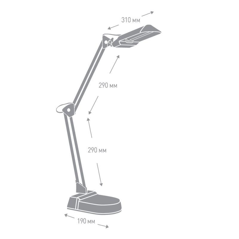 Светильник KD-017A настол. база + струбцина 230В 11Вт КЛЛ 2G7 серебр. 3278