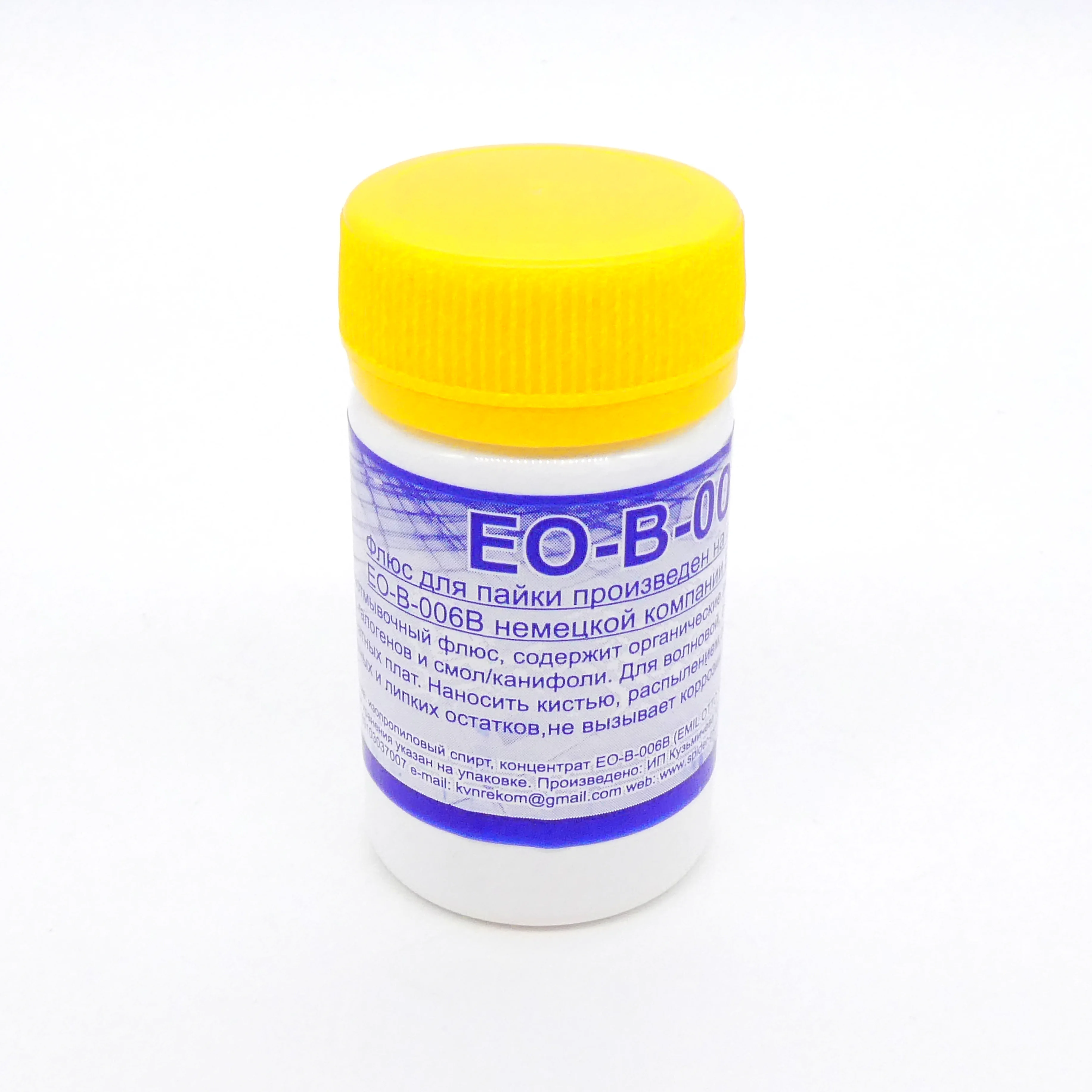 Флюс Emil Otto EO-B-006B безотмыв.(30мл) - Безотмывочный флюс, содержит органические активирующие добавки, нет галогенов и смол/канифоли.