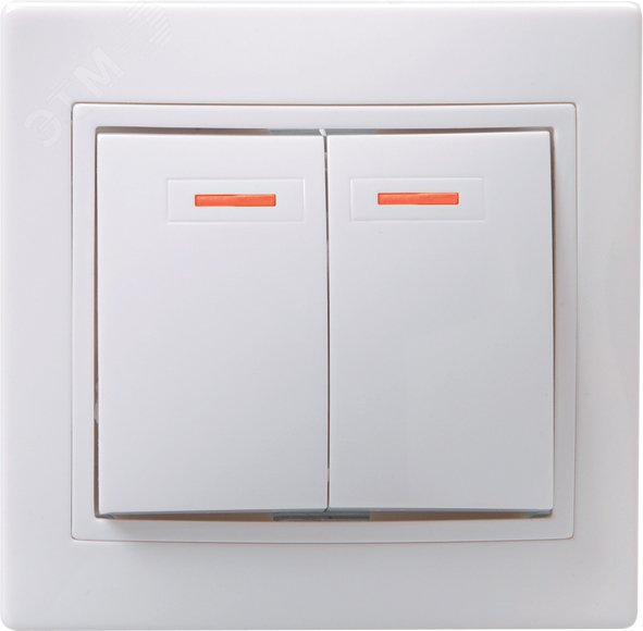 Выключатель 2-кл. СП Кварта 10А IP20 ВС10-2-1-КБ с индикацией бел. EVK21-K01-10-DM