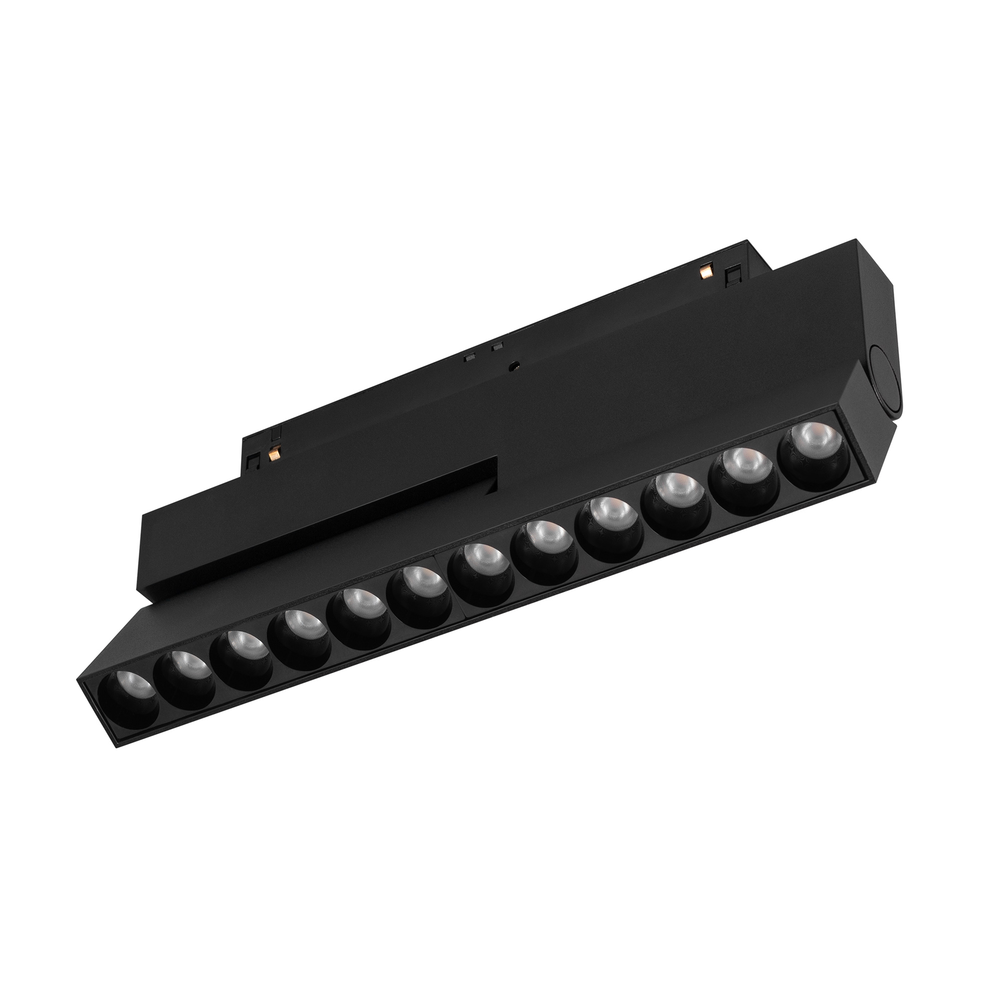 Светильник MAG-ORIENT-DOTS-FOLD-S230-12W Day4000-MIX (BK, 30 deg, 48V, DALI) 041864 - Светильник для магнитных треков MAG-ORIENT шириной 26 мм с управлением DALI(DT8) и изменяемой цветовой температурой. Мощность 12 Вт, св. поток 770-950 лм, 64-79 лм/Вт, и
