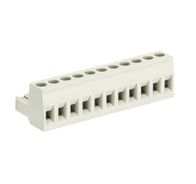 Розетка Wiecon 8213 B / 11 - Розеточный разъем, угловой, на кабель, шаг 5,08 мм, 11 полюсов, номинальное сечение: 2,5 мм кв., винтовая фиксация провода, 400V, 12А, с маркировкой, цвет: серый, серия 8213 B