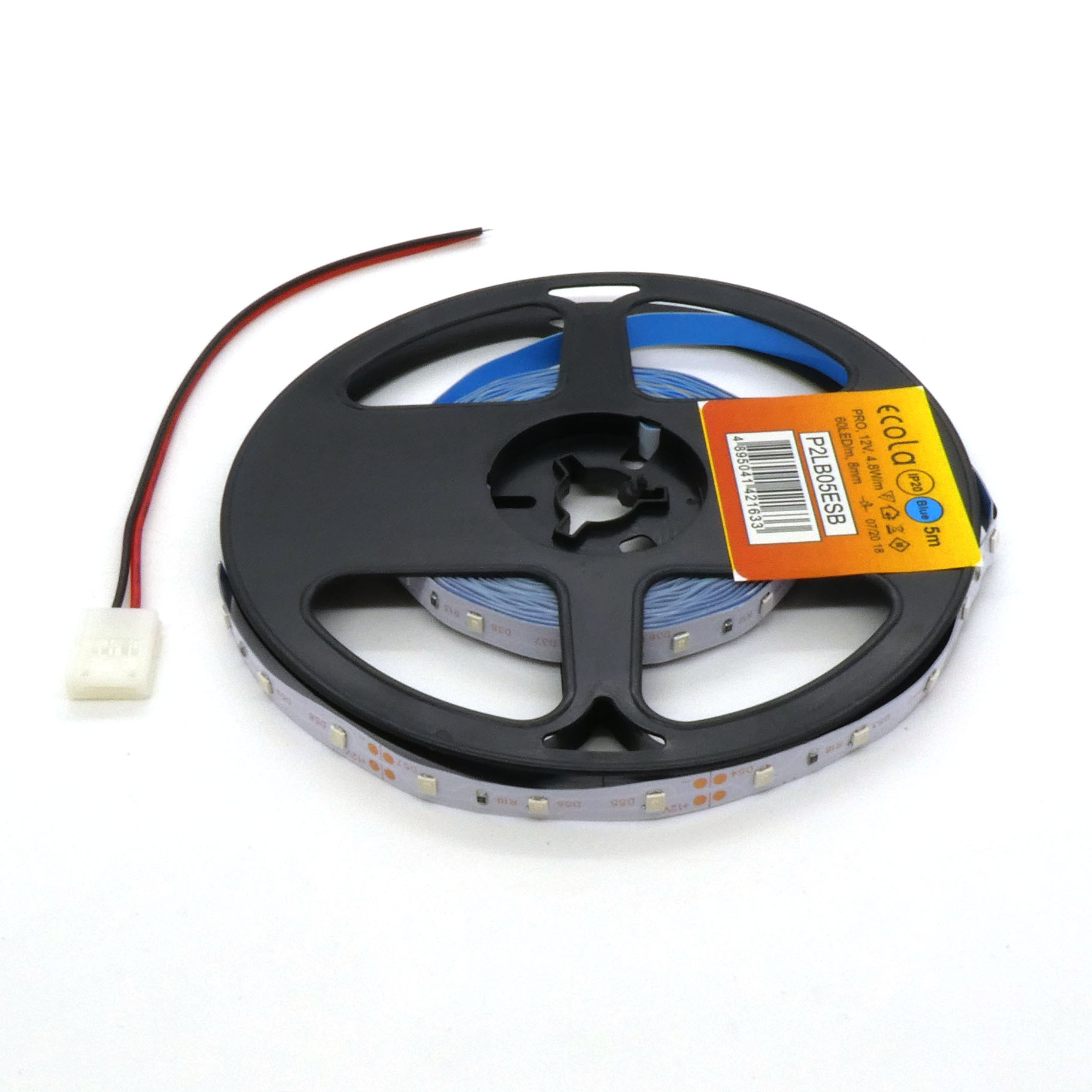 LED-лента 3528 B/ 60 чипов/1м/12V - самоклеящаяся / голубая / 60 чип диодов 3528 на метр / потребляемая мощность 4,8 Вт/м / 8мм