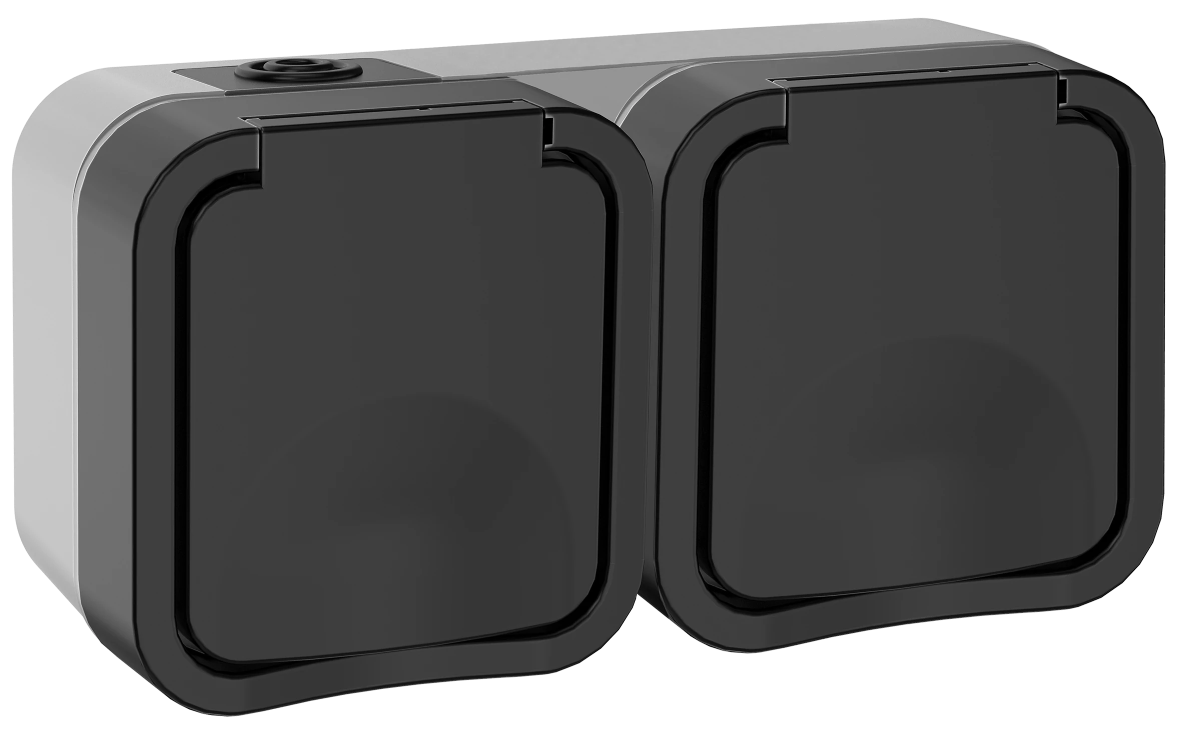 Розетка 2-местная горизонтальная TORS 16А IP55 графит
