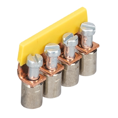 Соед. мостик IVB WK 4-4 - Соединительная перемычка, винтовая, неизолированная, 4 полюса, для клемм: WK 4/U; WK 4TKS, цвет: желтый