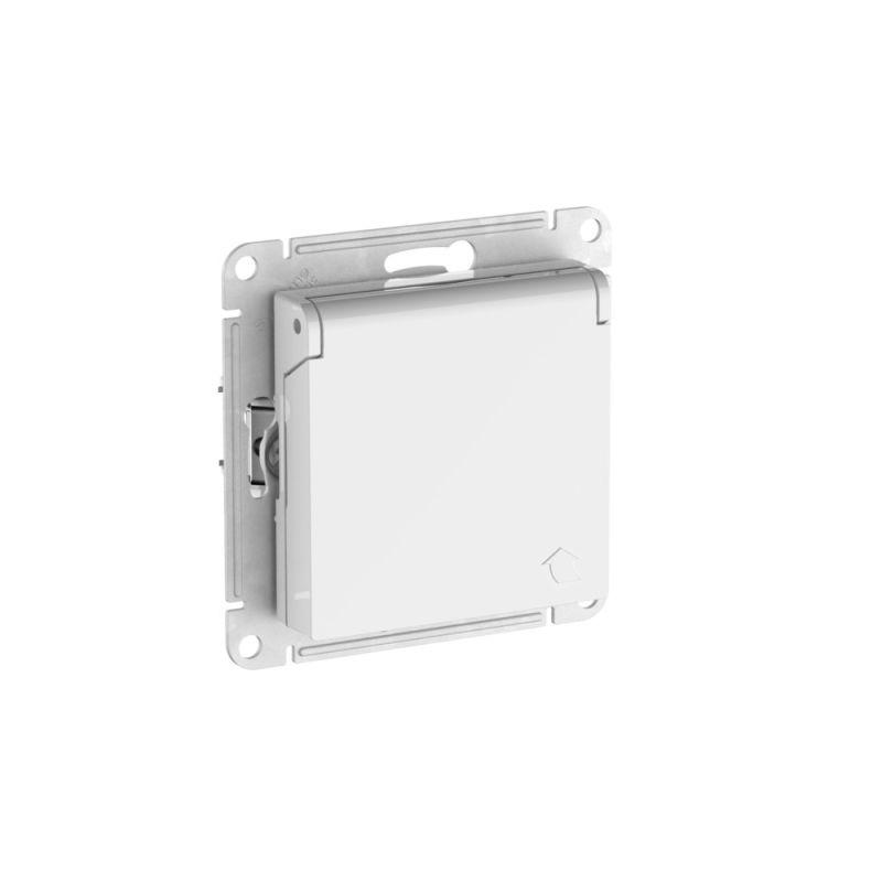 Розетка AtlasDesign 16А IP20 с заземл. защ. шторки с крышкой быстрозажим. клем. механизм бел. SE ATN000146S