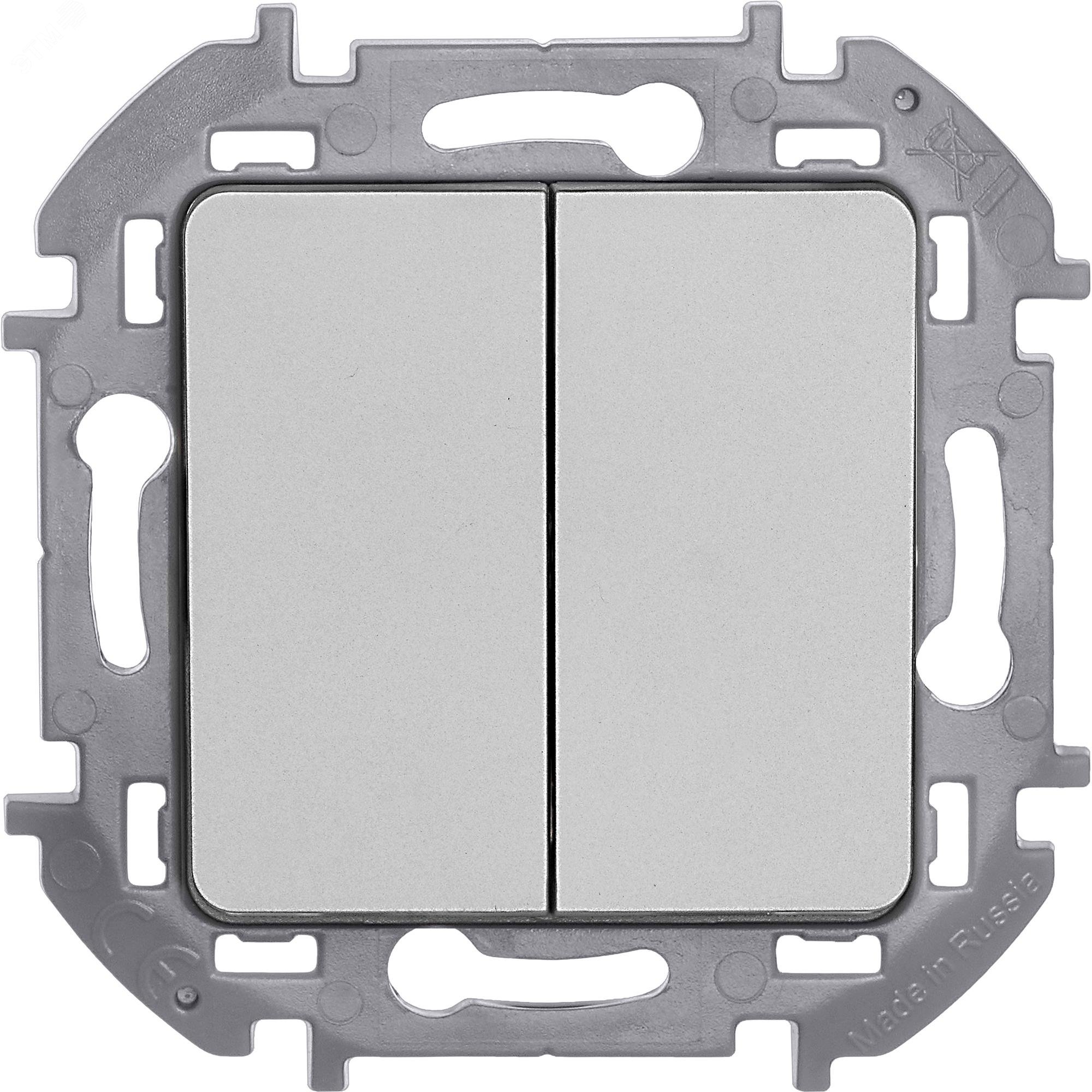Выключатель 2-кл. Inspiria 10А IP20 250В 10AX механизм алюм. Leg 673622