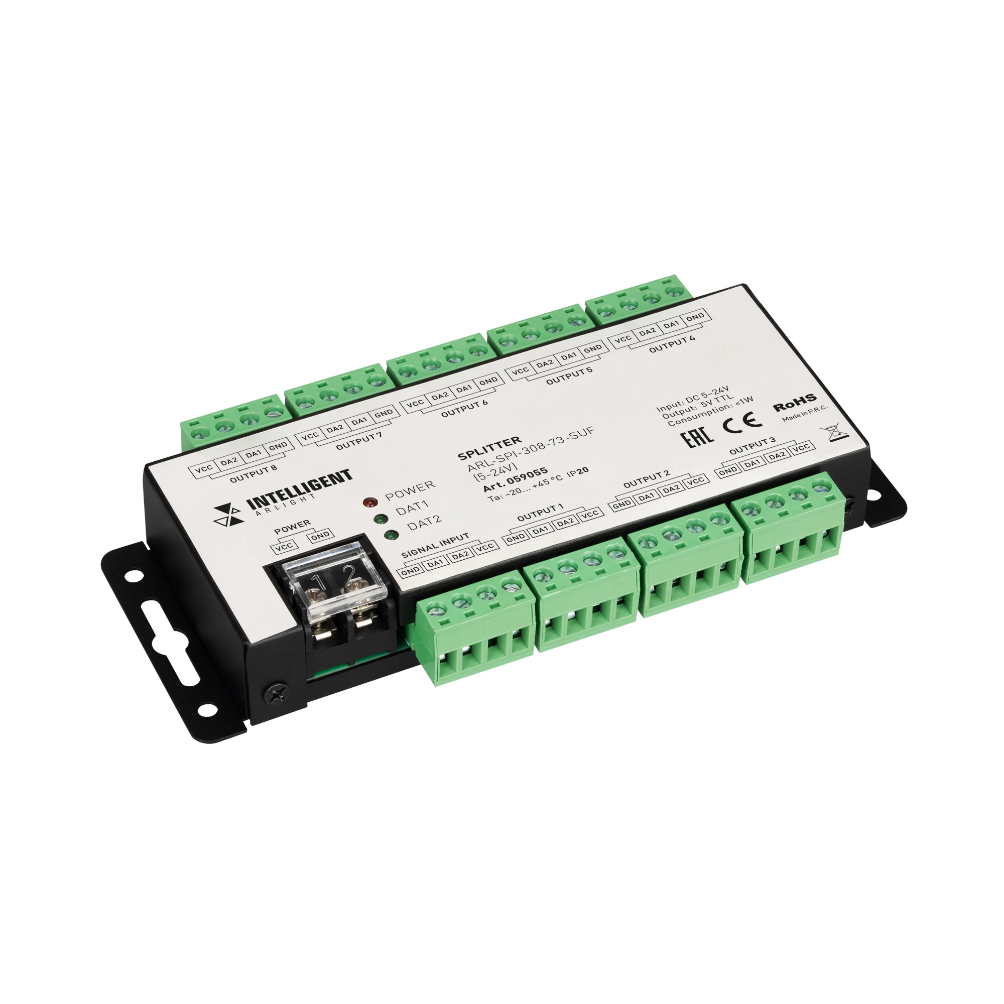 Сплиттер INTELLIGENT ARLIGHT ARL-SPI-308-73-SUF 5-24V, IP20, металл, 3 года