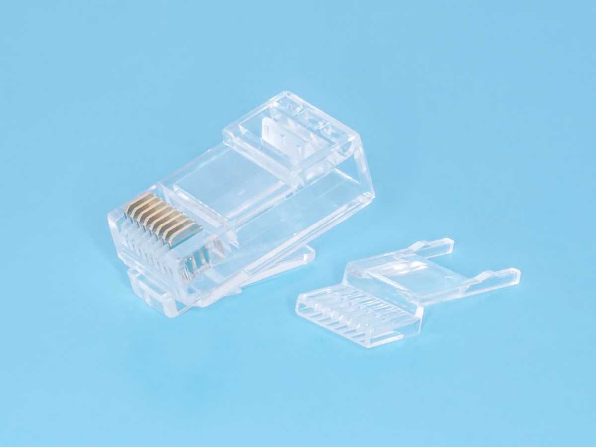 TP5-8P8C - Вилка RJ-45 кат.5 для круглого кабеля со вставкой, 3 зубца, тип Х