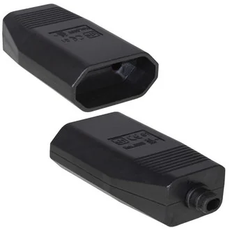 РТ-003 - Электрическая розетка одноместная для кабеля, 250В 10А, цвет черный