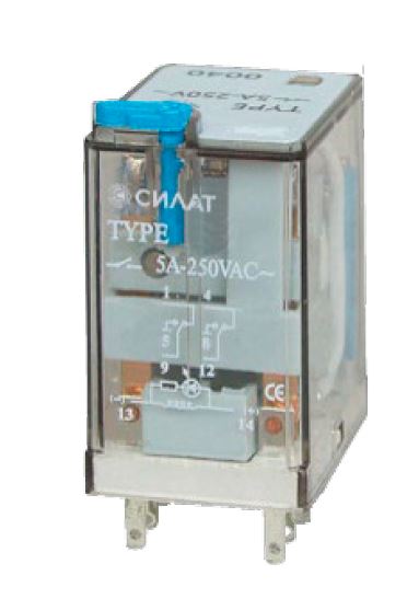 Промежуточное реле, без колодки GR041 - Промежуточное реле, 2 группы переключающих контактов, контактная емкость: 5A/250VAC 5A/30VDC, номинальное напряжение катушки: 6…240VAC 6…110VDC, тип колодки SR02