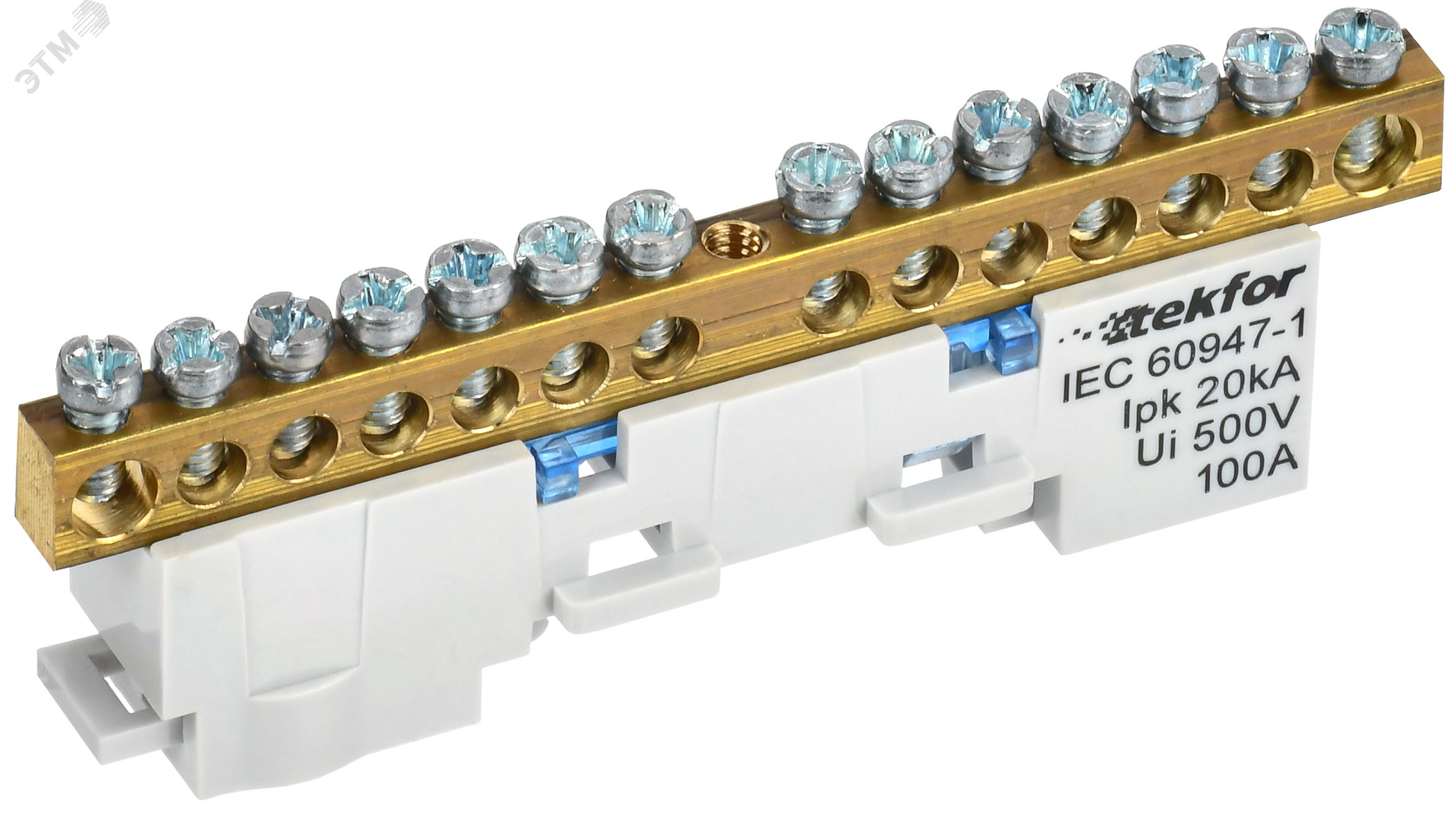 TEKFOR Шина N ноль неизолированная на универсальном держателе 6х9-14-С IEK TF-NN10-14-DL-K07