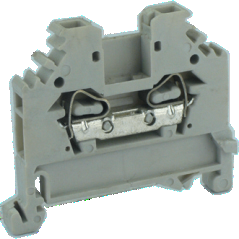 Проходная клемма UJ3-2.5/2L - Проходная клемма, тип фиксации провода: пружинный, номинальное сечение: 2,5 мм кв., 24A, 660V, ширина: 5 мм, цвет: серый, тип монтажа: DIN 35