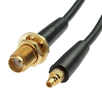 MMCX-M/SMA-F RG-174U 15CM - Разъем высокочастотный, кабельная сборка RG174U MMCX штекер - SMA гнездо, длина 15 см