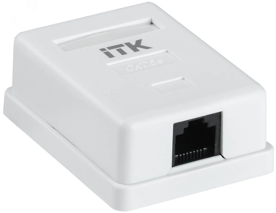Розетка информационная настенная RJ45 8P8C категория 5е UTP 1-порт белая CS2-1C5EU-12