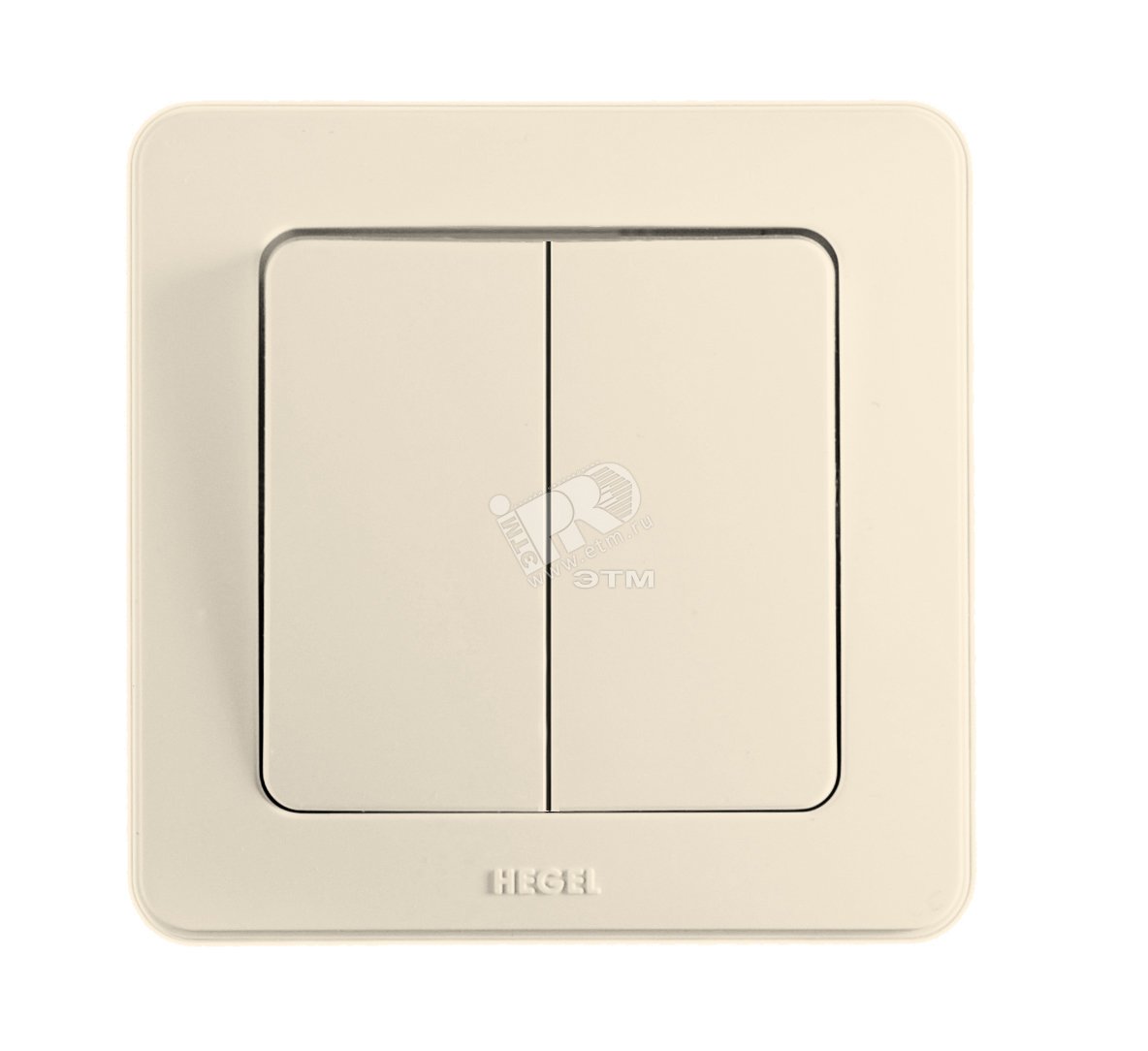 Выключатель двухклавишный скрытый слоновая кость 10А ВС10-351-01