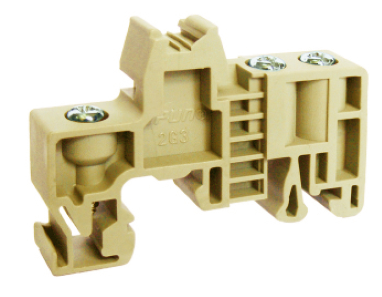 Концевой стопор 2G3(DY) - Концевой стопор на рейку DIN35, тип зажима: винт, ширина: 9,5 мм, цвет: серый, пластик