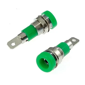 Z009 4MM PANEL JACK GREEN - Гнездо Z009 4 мм на панель jack зеленый, на панель под пайку