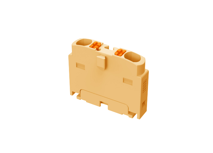 Проходной блок TPA1.5-2-OG - Проходной блок, 2 точки подключения, тип фиксации провода: push-in, номинальное сечение: 1,5 мм кв.,  17,5A, 450V, цвет: оранжевый