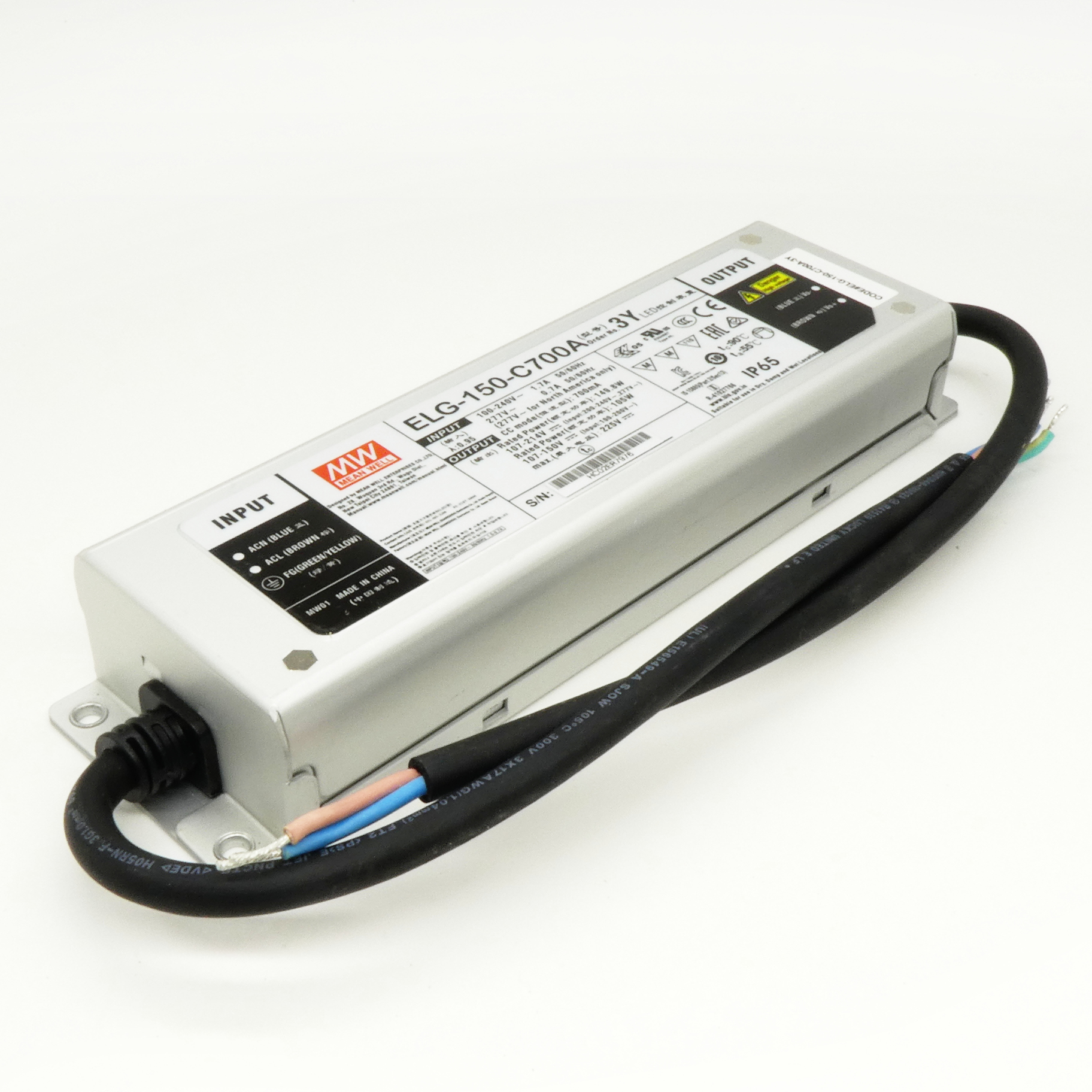 ELG-150-C700A-3Y - AC/DC драйвер электропитания светодиодов 149Вт выход 107...214В со стабилизацией тока 700мА