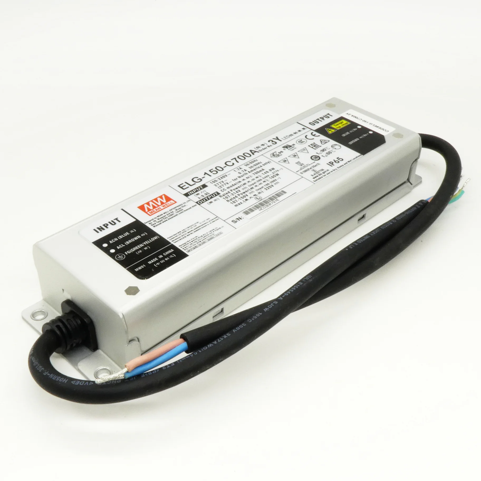 ELG-150-C700A-3Y - AC/DC драйвер электропитания светодиодов 149Вт выход 107...214В со стабилизацией тока 700мА