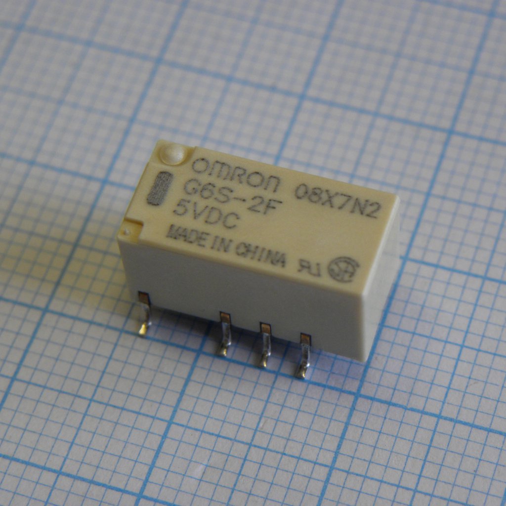 G6S-2F-5DC - Сигнальное реле две группы на переключение 2А катушка 5В (9.4x7.5x15)мм