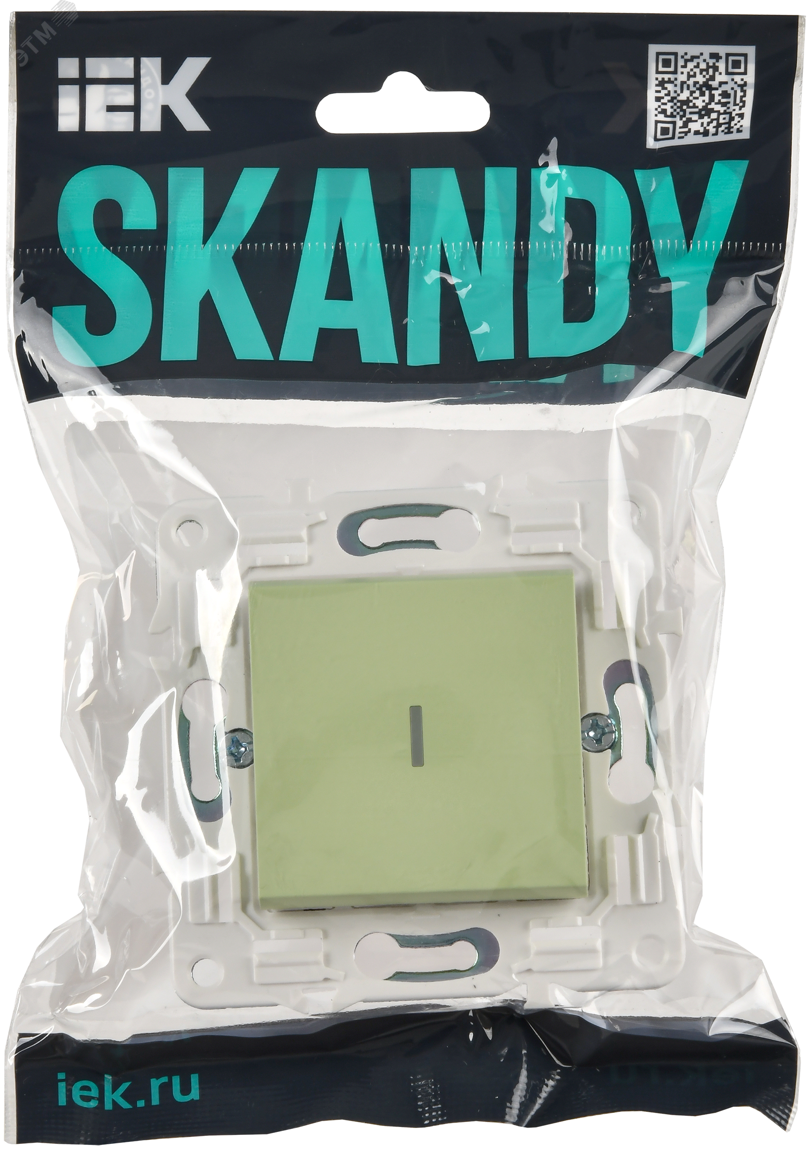 SKANDY Выключатель 1-клавишный с индикацией 10А SK-V07G мятный IEK SK-V10-1-10-K06