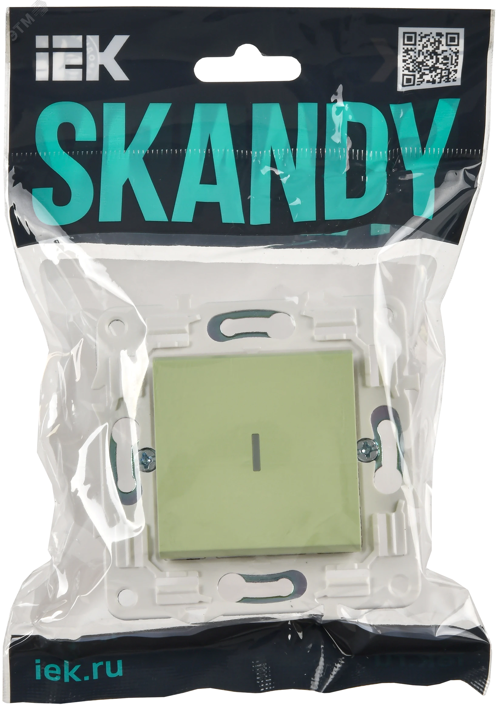 SKANDY Выключатель 1-клавишный проходной с индикацией 10А SK-V08G мятный IEK SK-V12-1-10-K06