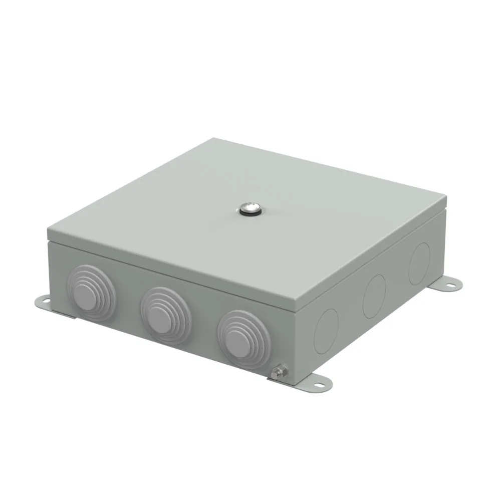Коробка металлическая серая 200х200х65 (4 шт/кор)
