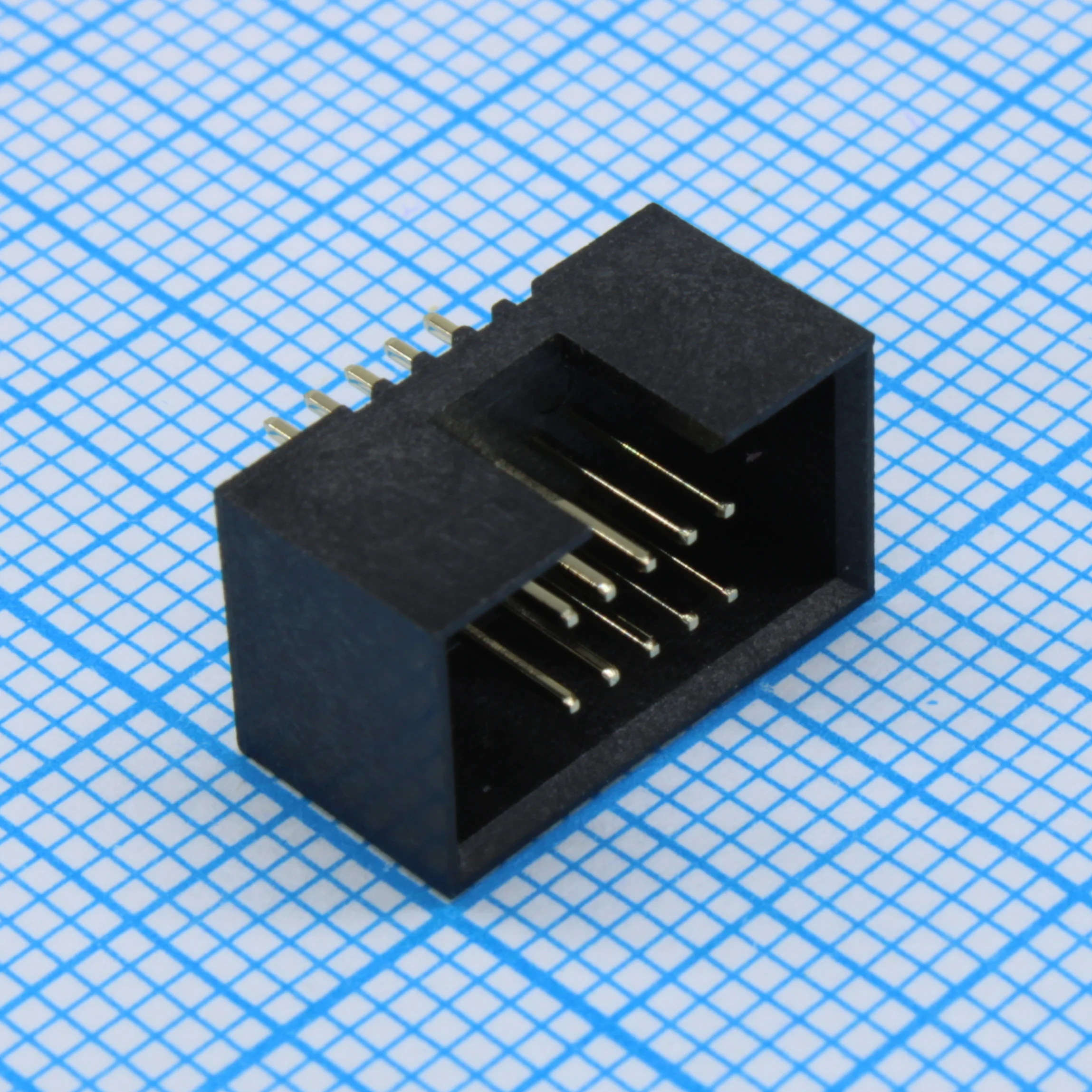 DS1064-16-10V8BB-3A - Штыревой соединитель, вилка на плату прямая, двухрядная 10pin(2x10), шаг1.27мм
