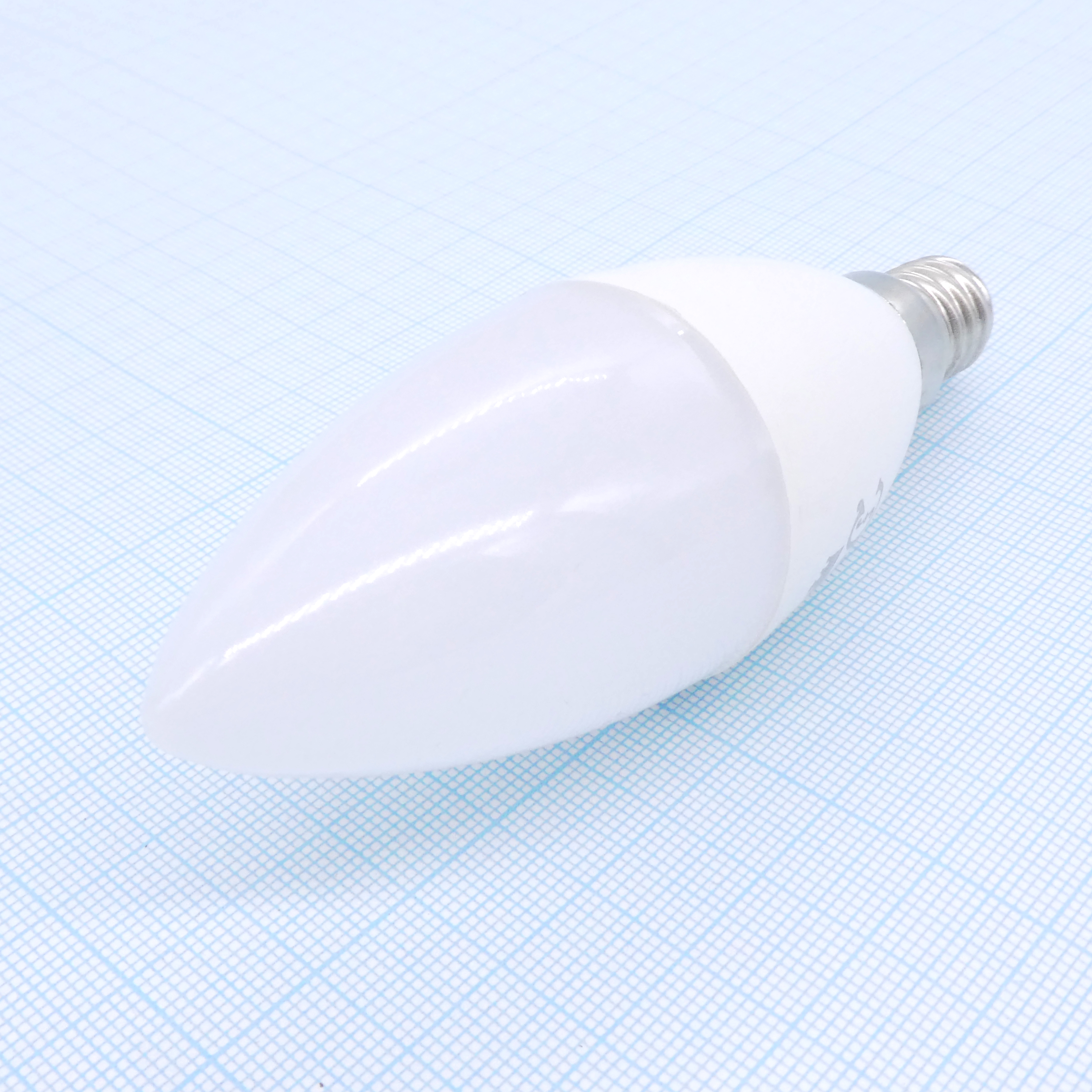 Лампа LED ВС свеча 7W С37 хол. - E14, 4000K,C37,110*37 матов,620Lm, пласт/алюм, IC-драйвер