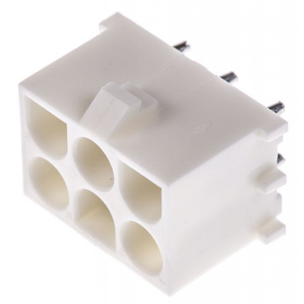 350711-1 - Соединитель питания 6 контакт(-ов) 6.35мм луженый прямой монтаж в отверстие 6 терминала(-ов) 1 порт(-ов) пакет