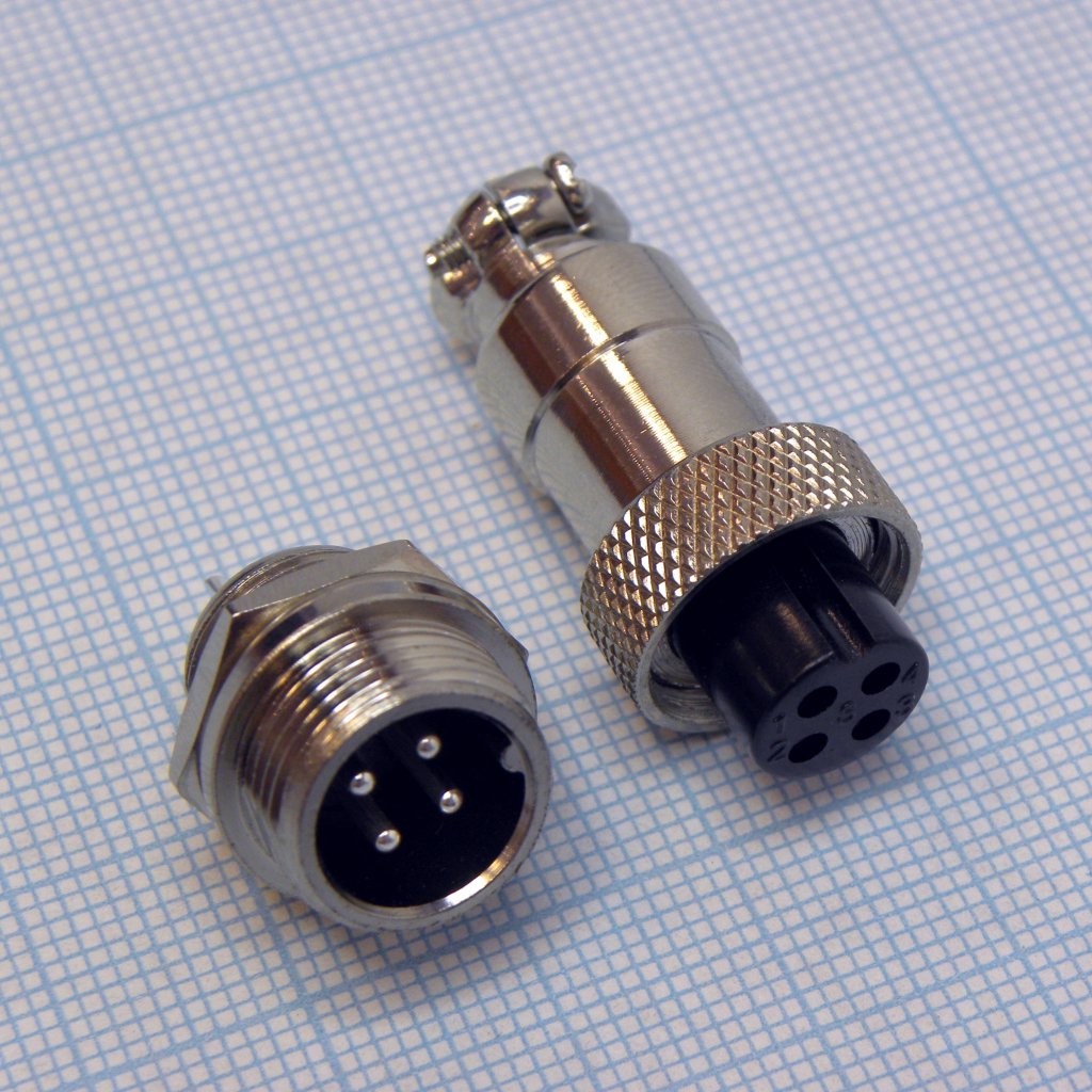 Разъем PH-M12-4FC+MP комплект - вилка приборная+розетка кабельная