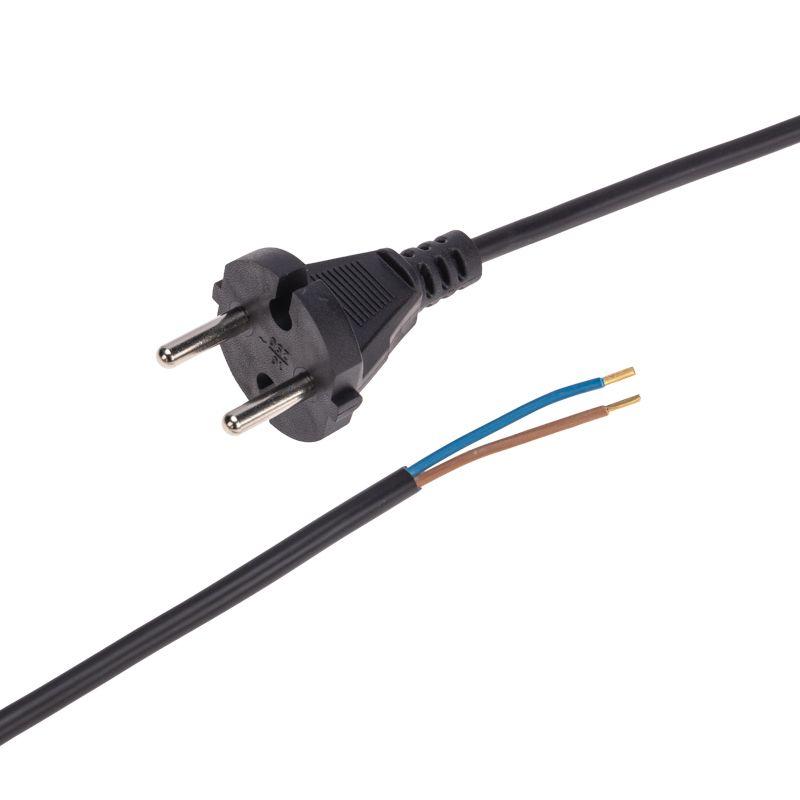 Шнур электрический с прямой вилкой 10А 2200Вт ПВС 2х0.75кв.мм 3м черн. 11-1303