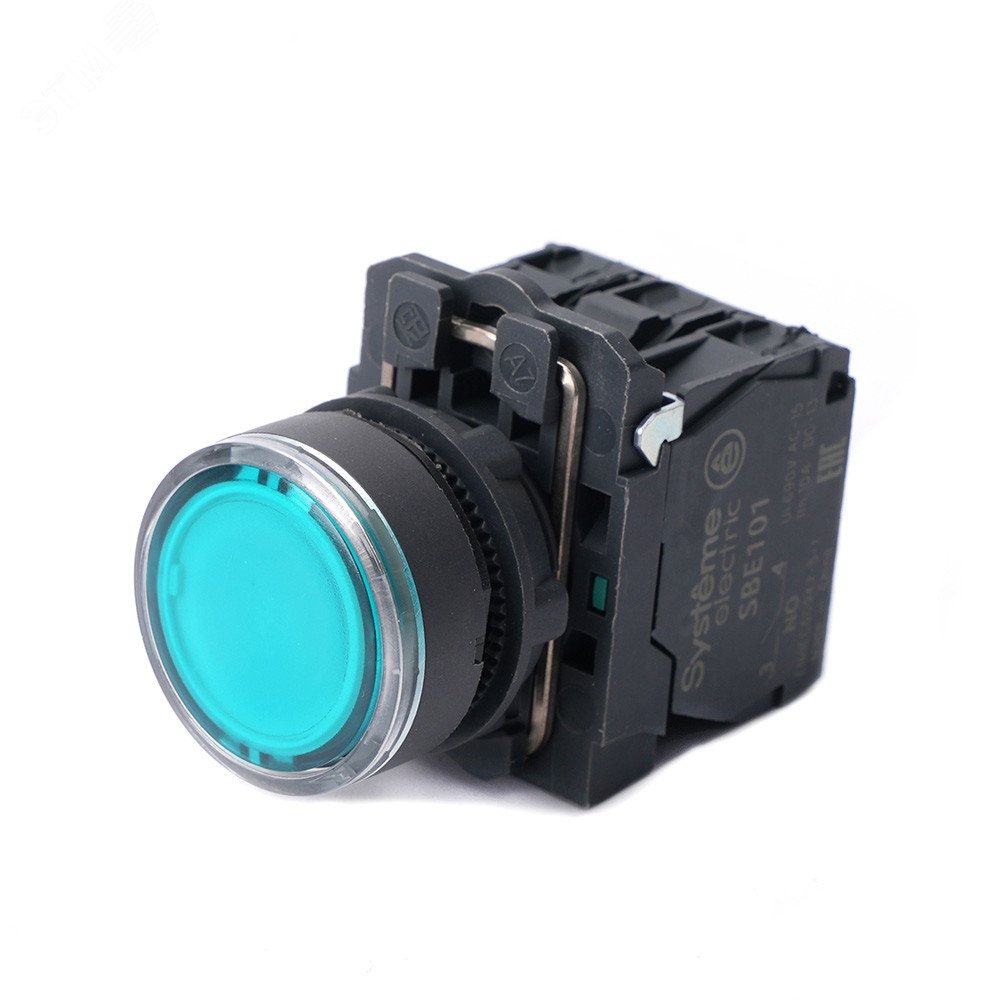 Кнопка SB5 в сборе SB5 с подсветкой модульная 22мм зеленая пластик 24ВD SB5AW33B5