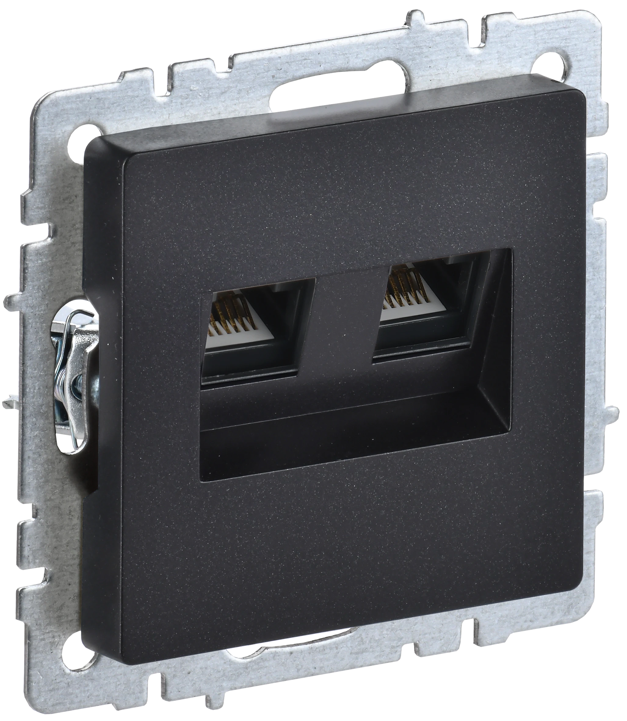BRITE Розетка компьютерная двойная RJ45 кат.5E РК10-2-БрЧ черный