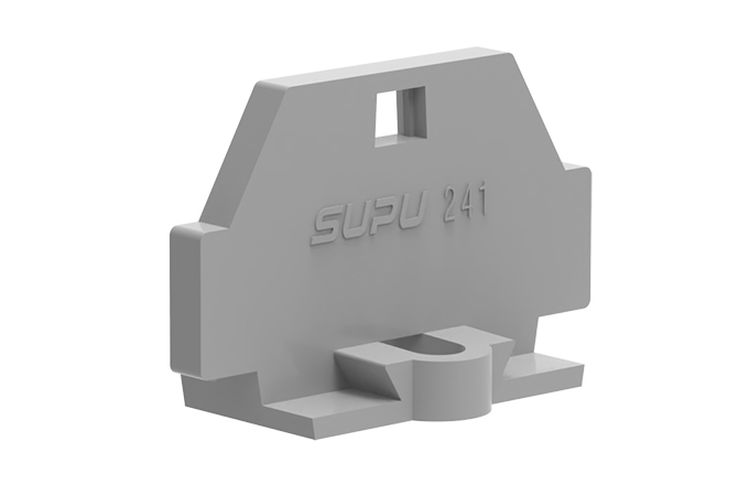 Торцевая крышка 241621 - Торцевая крышка для клемм 241…, с монтажным фланцем, цвет: серый