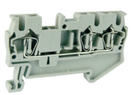 Проходная клемма UJ5-2.5/1X2E - Проходная клемма, 3 точки подключения в клемме, серия E, тип фиксации провода: пружинный, номинальное сечение: 2,5 мм кв., 28A, 800V, ширина: 5,2 мм, цвет: серый, стандарт GB/T14048.1, тип монтажа: DIN 35