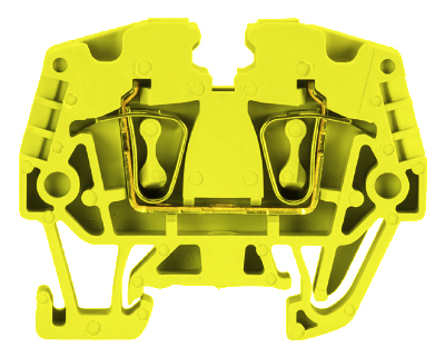 Клемма WKMF 2,5/15 YELLOW - Проходная клемма, тип фиксации провода: пружинный, номинальное сечение: 2,5 мм кв., 24А, 500V, ширина: 5 мм, цвет: желтый, тип монтажа: DIN 15