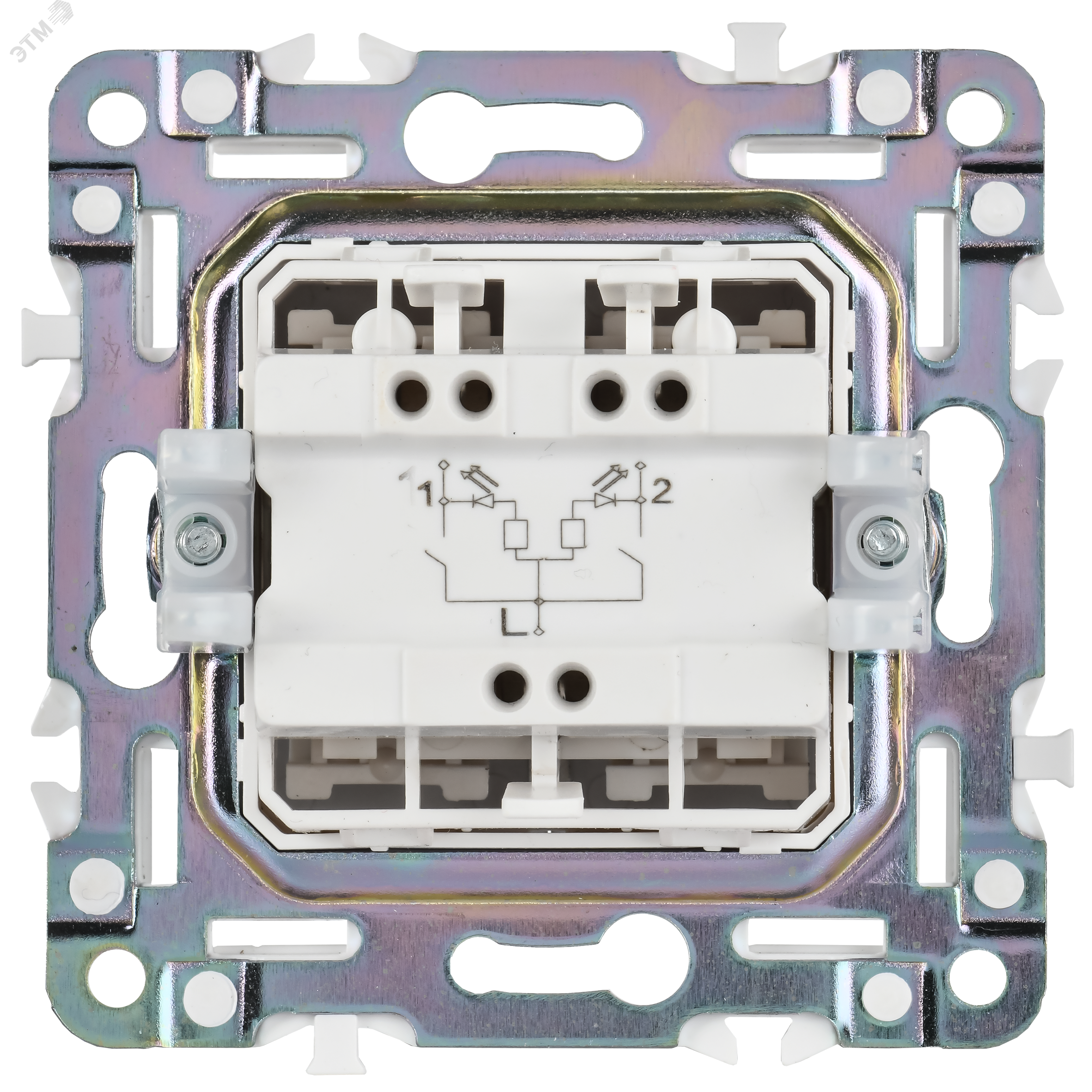 SKANDY Выключатель 2-клавишный с индикацией 10А SK-V09Gr серый IEK SK-V20-1-10-K03