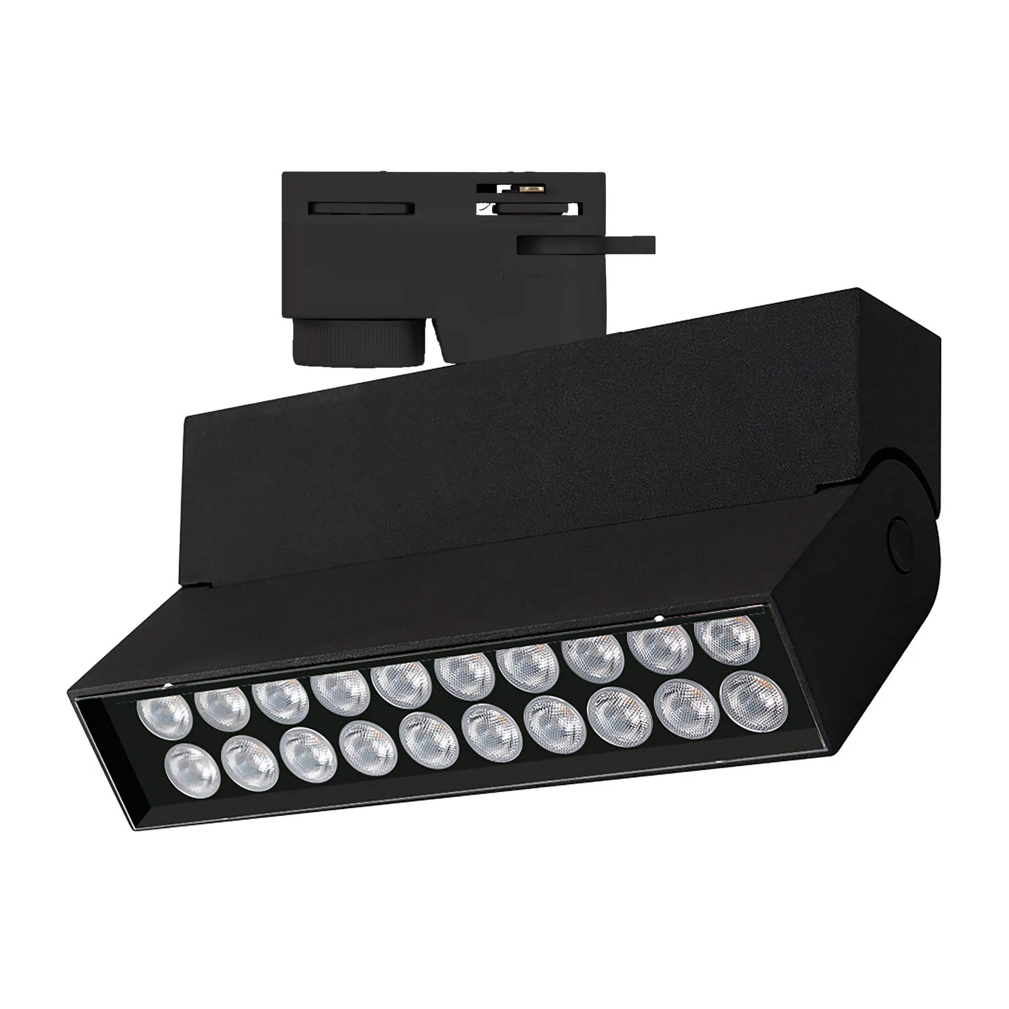 Светильник LGD-LOFT-TRACK-2TR-S170-10W Warm3000 (BK, 24 deg, 230V) 036469 - Светильник подвесной для треков/шин 2 провода с управлением. Мощность 10 Вт, св. поток 540-600 лм, 55 лм/Вт, теплый 3000 K, CRI>90, угол 24°, напряжение питания 230 В. Черный квад
