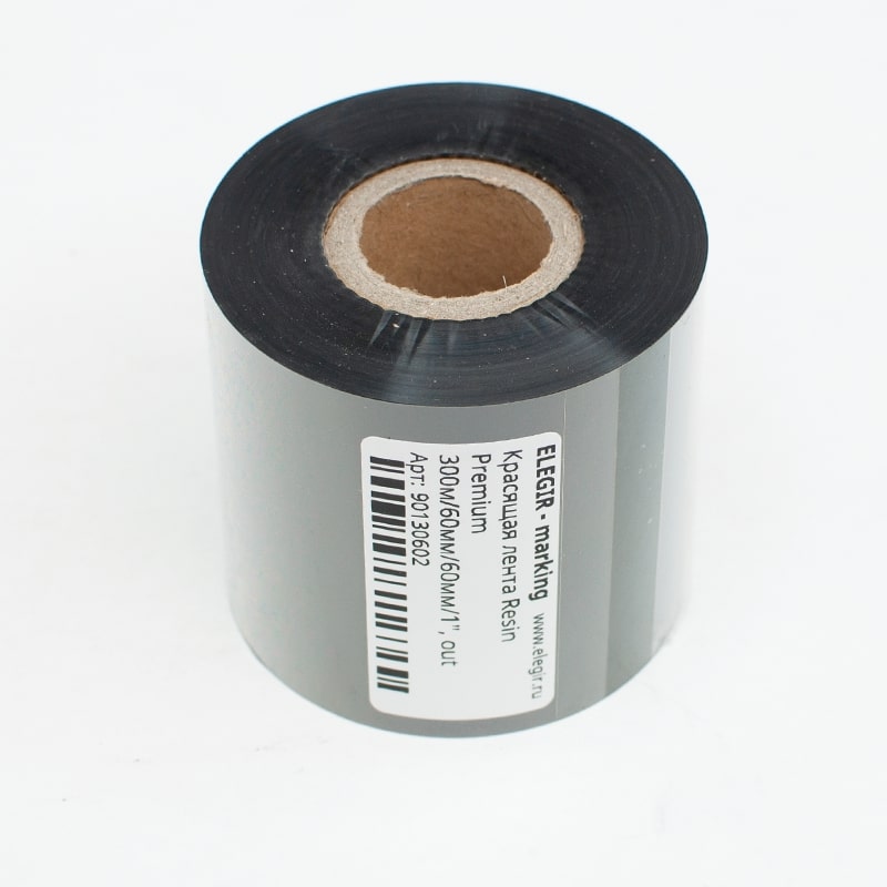Риббон Resin Premium 300м/60мм/60мм/1" - Красящая лента Resin Premium 300м/60мм/60мм/1 длина 300 м, ширина 60 мм, цвет черный