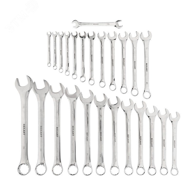 Набор ключей комбинированных 6х32мм, 26 шт, CrV, полированный хром 12-5848