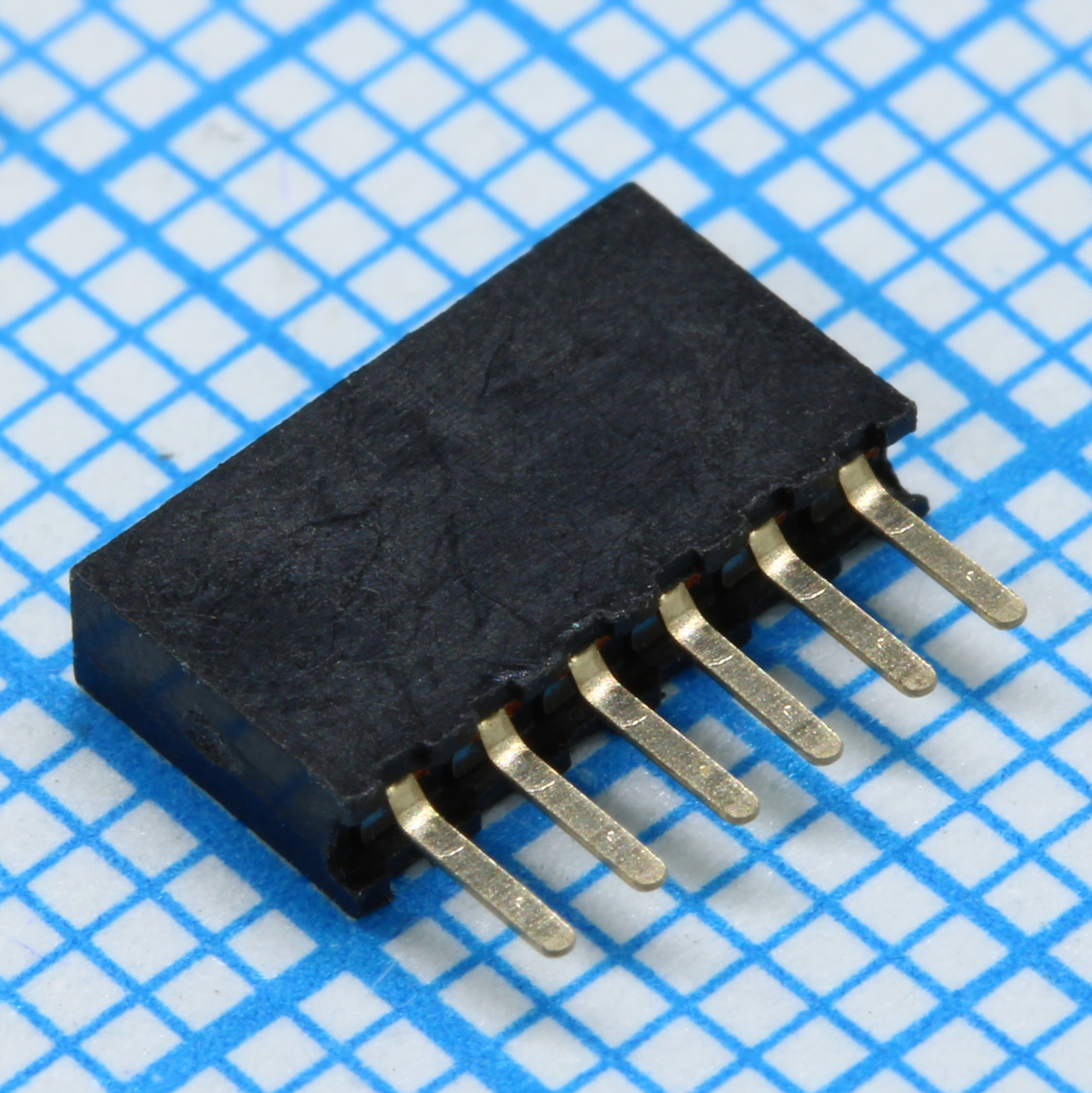 DS1065-01-1X6S8BV - Разъем штыревой 1х6 контактов, шаг 1.27мм, высота 4.40мм