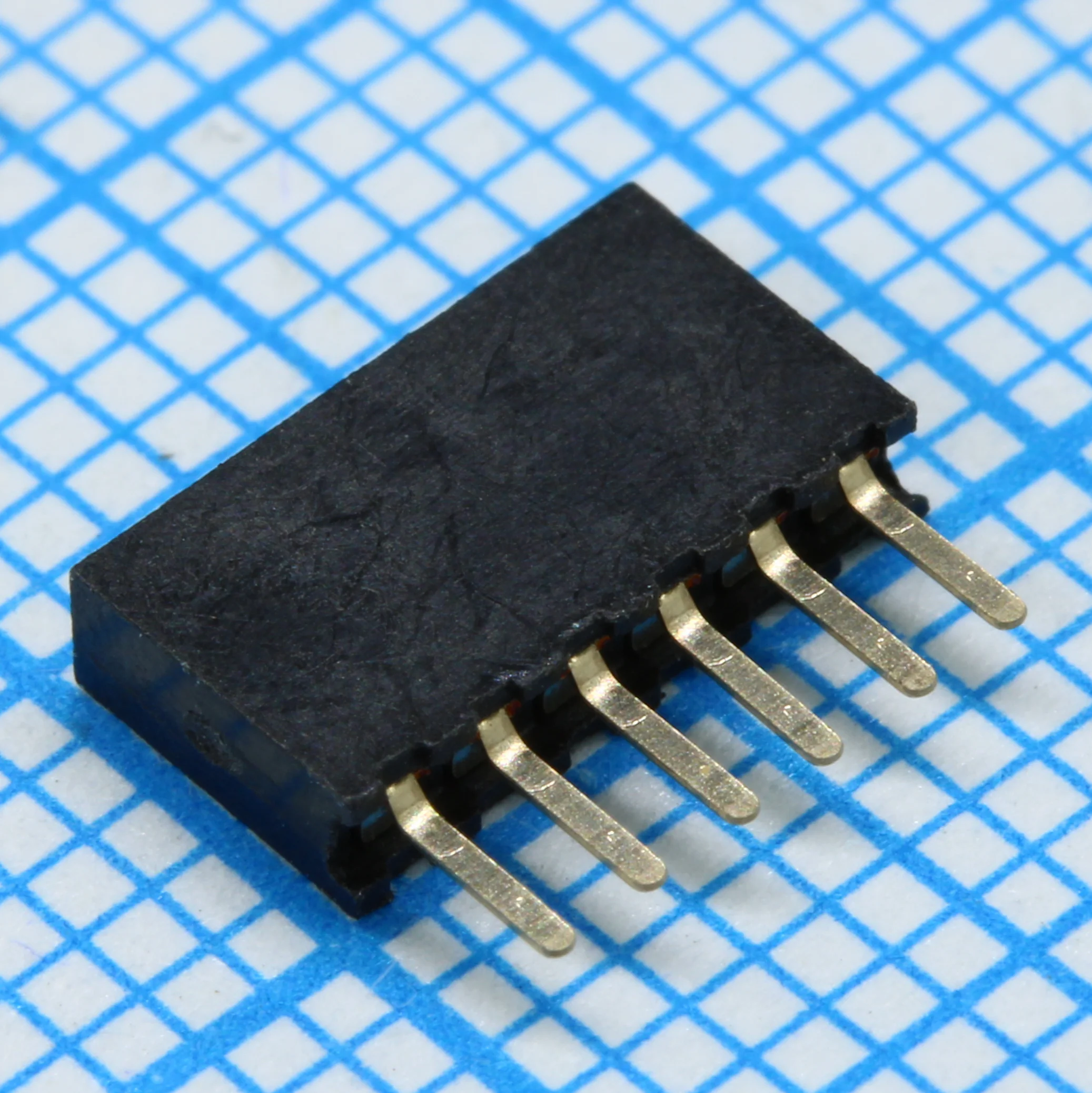 DS1065-01-1X6S8BV - Разъем штыревой 1х6 контактов, шаг 1.27мм, высота 4.40мм