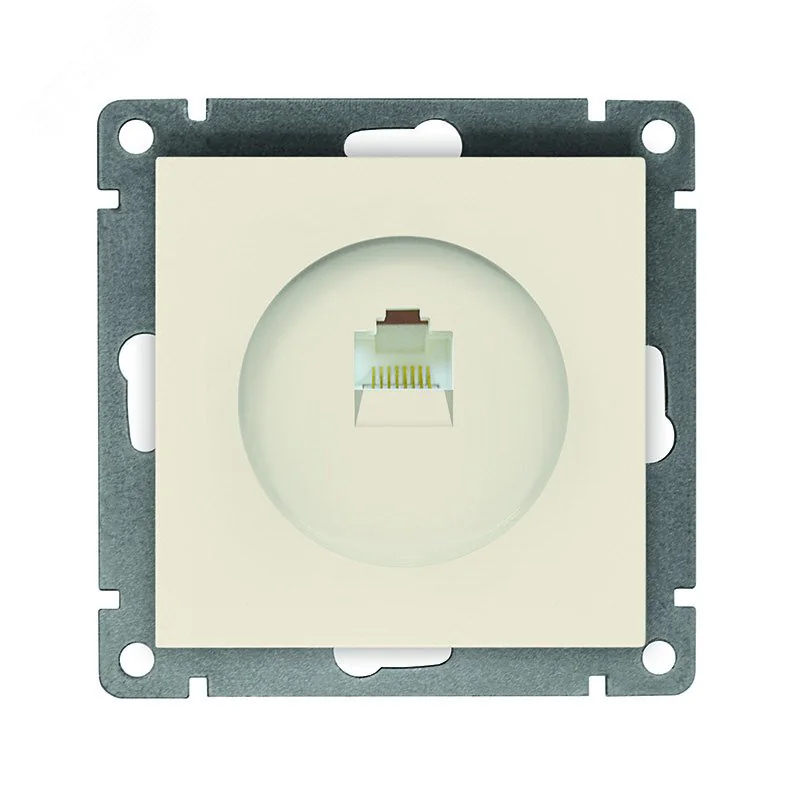 Розетка компьютерная одноместная UNIVersal серия Афина, с/у, 1А, RJ45, белая (еврослот), механизм A0051-I