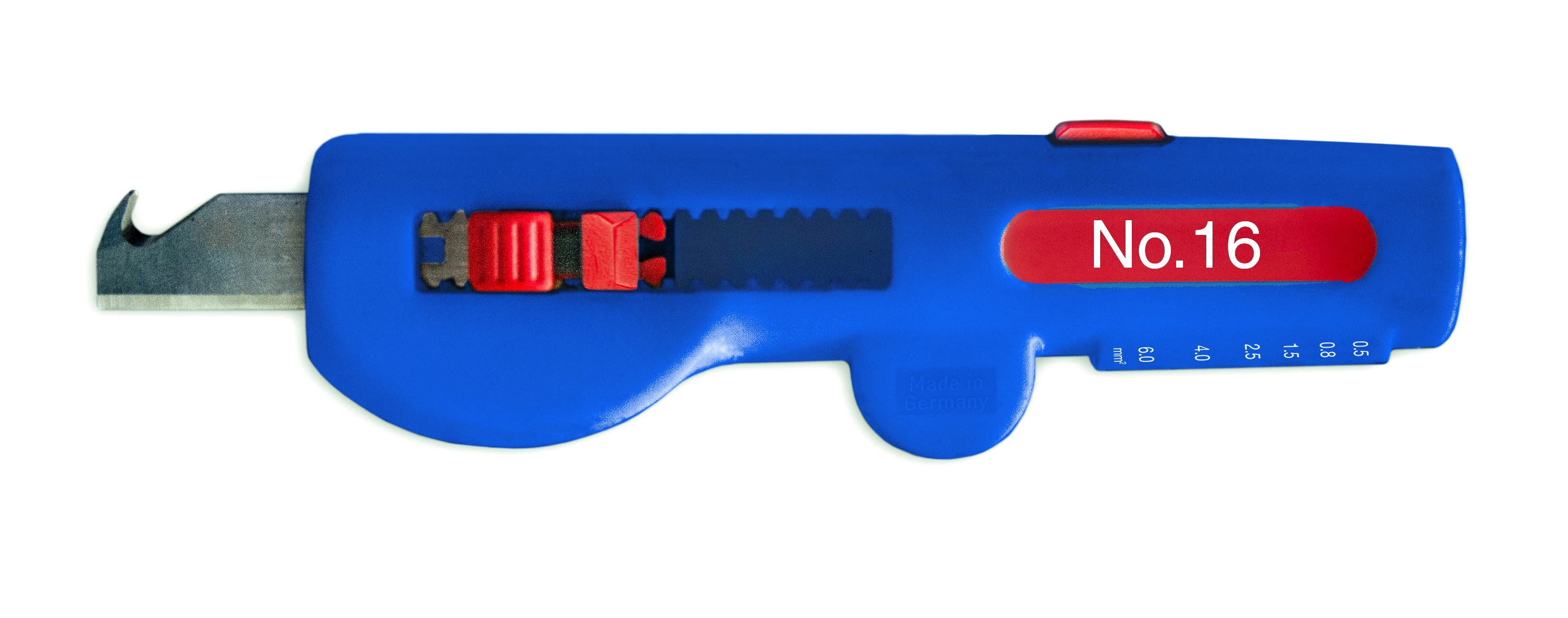 wcn52000016 - 10038853 WEICON QUADRO № 16 Универсальный инструмент для работы с NYM-кабелем от 3х1.5 до 5х2.5 мм2 - снятие ПВХ-облочки кругл. кабеля диам 8-13 мм плюс стриппер для жил и проводов 0.5-6 мм2