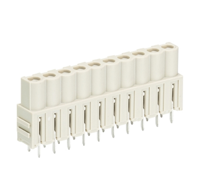 Розетка Wiecon 8213 BL / 10 G - Розеточный разъем, вертикальный, на плату, шаг 5,08 мм, 10 полюсов, фиксация на плате пайкой, 690V, 12А, с маркировкой, цвет: серый, серия 8213 BL G