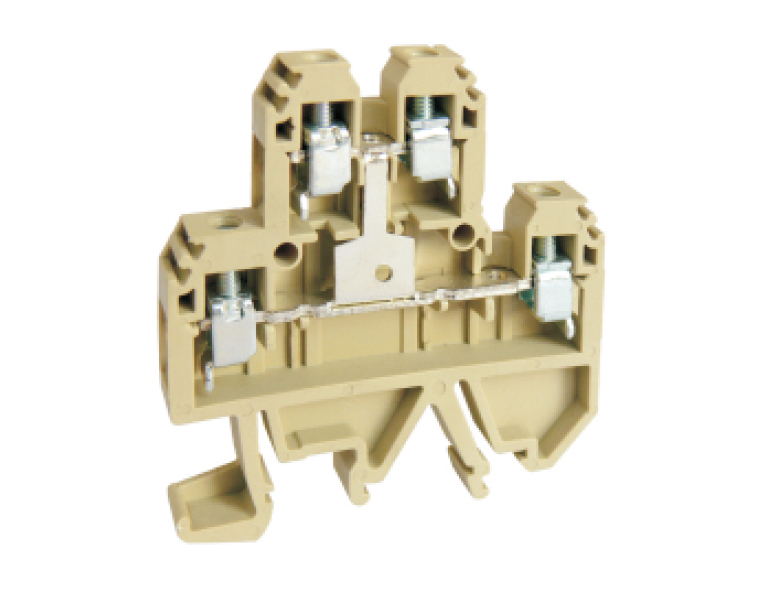 Этажная клемма USK-4/2X2 - Этажная клемма, межэтажное соединение, тип фиксации провода: винтовой, номинальное сечение: 4 мм кв., 32A, 500V, ширина: 6 мм, цвет: бежевый, тип монтажа: DIN 35