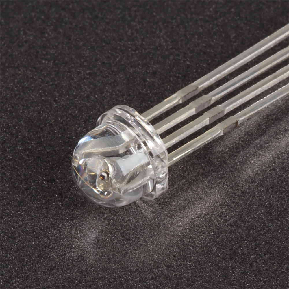 Светодиод ARL-5053RGBC/4A 010614 - Поставка под заказ от 5000 шт. Выводной круглый светодиод, d=5 мм, прозрачная широкоугольная линза. Цвет свечения RGB: красный (625 нм), зеленый (525 нм), синий (470 нм). Угол излучения 100°. Сила света Iv=600-800 мкд пр