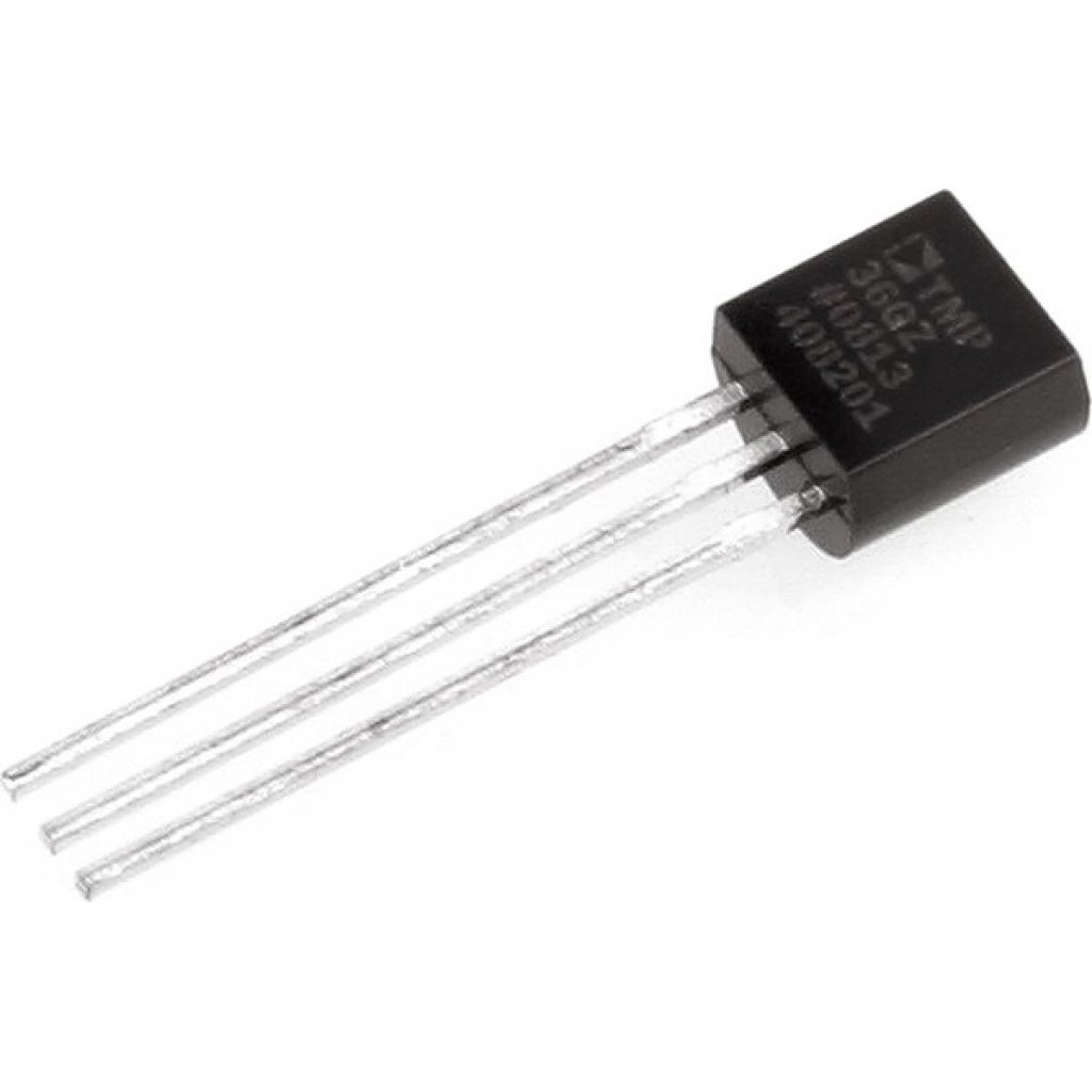 TMP36GT9Z - Датчик температуры Вых. по напряжению, Uвых=750мВ при 25°С, Uвых=0.1...1.7В, 10мВ/°С, точность ±2°C, нелинейность ±0.5°C, Uп=2.7...5.5В, -40…+125°С